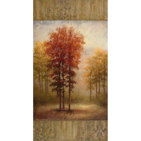 October Trees II White Modern Wood Framed Art Print by Marcon, Michael