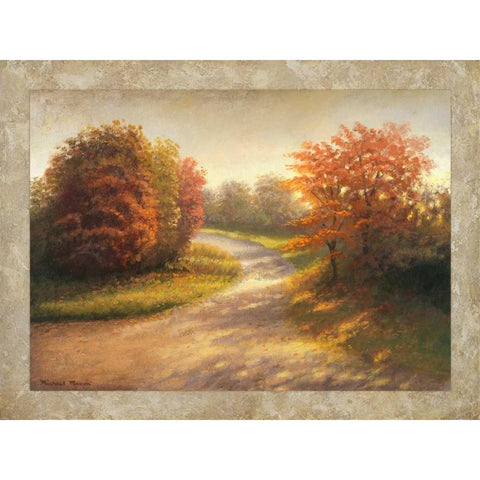 Autumn Lane I Black Modern Wood Framed Art Print by Marcon, Michael