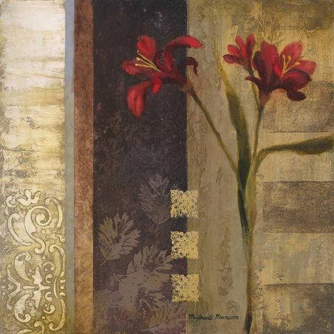 Elegance I White Modern Wood Framed Art Print with Double Matting by Marcon, Michael