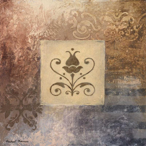 Decorative Study II Gold Ornate Wood Framed Art Print with Double Matting by Marcon, Michael