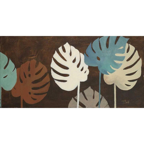 My Fashion Leaves I Gold Ornate Wood Framed Art Print with Double Matting by Pinto, Patricia