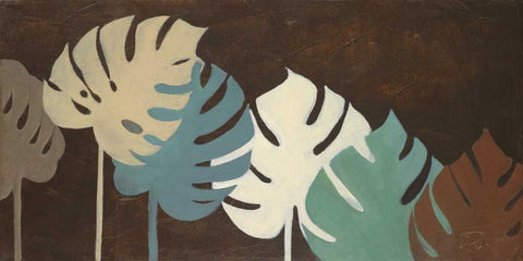 My Fashion Leaves II White Modern Wood Framed Art Print with Double Matting by Pinto, Patricia