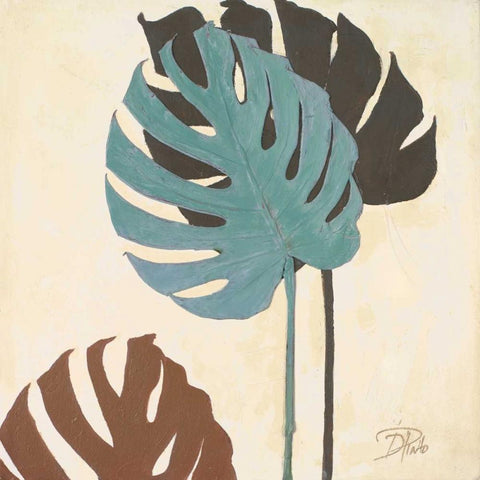 My Fashion Leaves III Black Modern Wood Framed Art Print with Double Matting by Pinto, Patricia