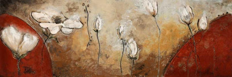 Red Magic Garden I Black Ornate Wood Framed Art Print with Double Matting by Pinto, Patricia