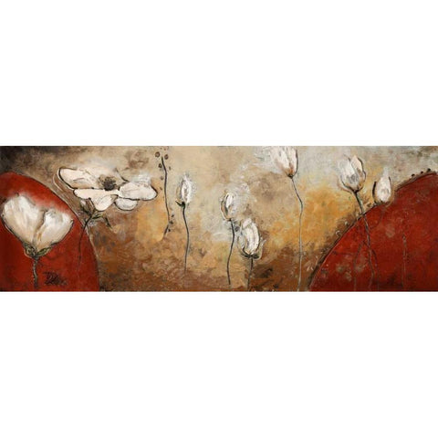 Red Magic Garden I White Modern Wood Framed Art Print by Pinto, Patricia