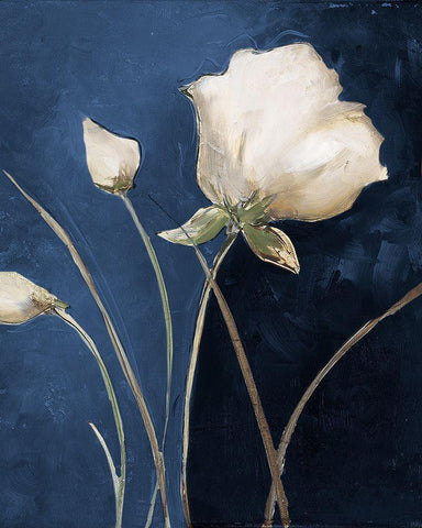 Blue Garden I Black Ornate Wood Framed Art Print with Double Matting by Pinto, Patricia