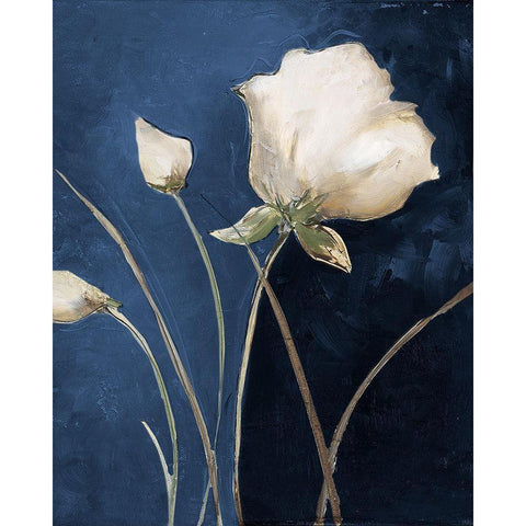 Blue Garden I Black Modern Wood Framed Art Print by Pinto, Patricia