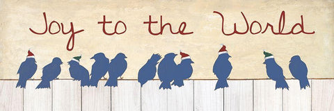 Joy to the World Birds Black Ornate Wood Framed Art Print with Double Matting by Pinto, Patricia