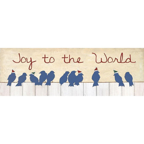 Joy to the World Birds Black Modern Wood Framed Art Print by Pinto, Patricia