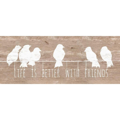 Life is Better with Friends Black Modern Wood Framed Art Print with Double Matting by Pinto, Patricia