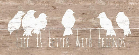 Life is Better with Friends Black Ornate Wood Framed Art Print with Double Matting by Pinto, Patricia