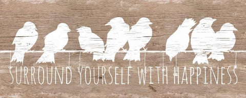 Surround with Happiness Black Ornate Wood Framed Art Print with Double Matting by Pinto, Patricia