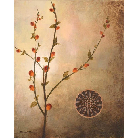 Fall Stems in the Warmth Black Modern Wood Framed Art Print with Double Matting by Marcon, Michael