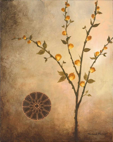 Fall Stems in the Light Black Ornate Wood Framed Art Print with Double Matting by Marcon, Michael