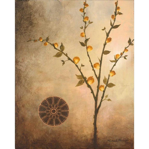 Fall Stems in the Light Black Modern Wood Framed Art Print with Double Matting by Marcon, Michael