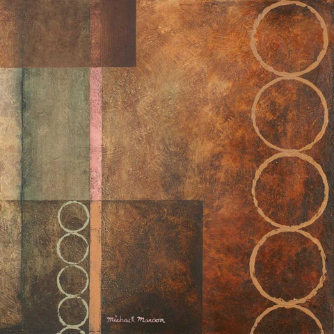 Circles in the Abstract I Black Modern Wood Framed Art Print by Marcon, Michael