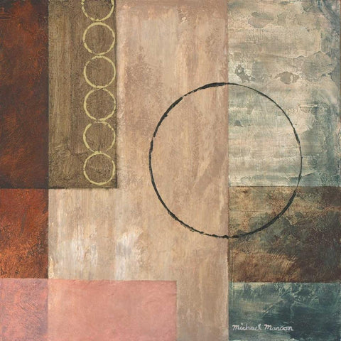 Circles in the Abstract II Black Modern Wood Framed Art Print by Marcon, Michael