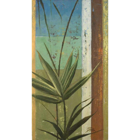 Bamboo and Stripes I White Modern Wood Framed Art Print by Pinto, Patricia