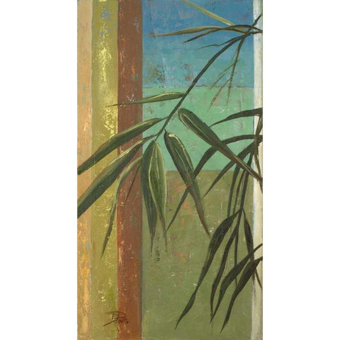 Bamboo and Stripes II Black Modern Wood Framed Art Print by Pinto, Patricia