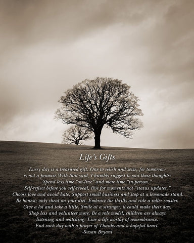 Lifes Gifts Black Ornate Wood Framed Art Print with Double Matting by Johnson, Ian