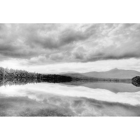 Lake At Dusk White Modern Wood Framed Art Print by Johnson, Ian