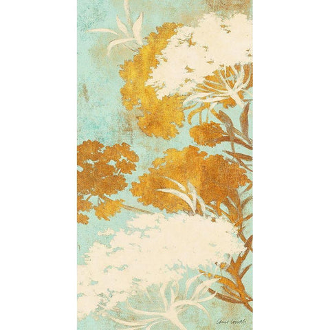 Among the Flowers Gold II White Modern Wood Framed Art Print by Loreth, Lanie