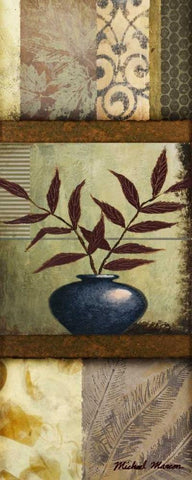 Vase Ornament II White Modern Wood Framed Art Print with Double Matting by Marcon, Michael