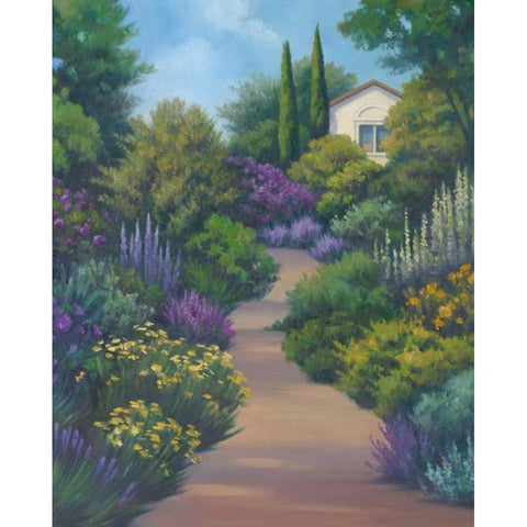 Garden Path II White Modern Wood Framed Art Print by Rhyan, Vivien