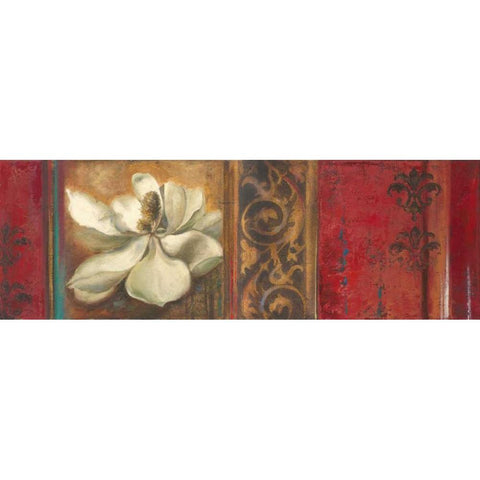 Red Eclecticism with Magnolia White Modern Wood Framed Art Print by Pinto, Patricia