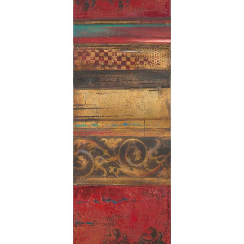 Red Eclectic III Gold Ornate Wood Framed Art Print with Double Matting by Pinto, Patricia