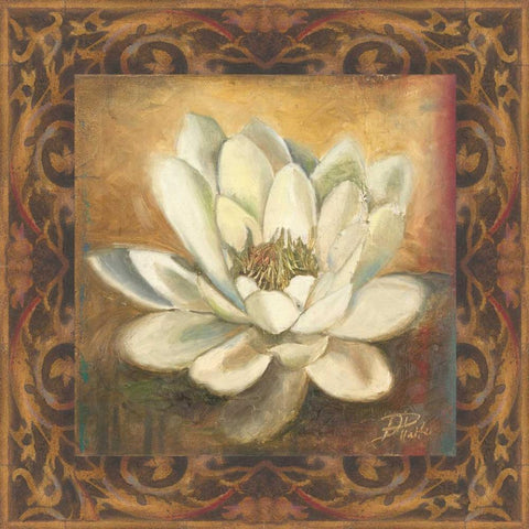 Water Lily Gold Ornate Wood Framed Art Print with Double Matting by Pinto, Patricia