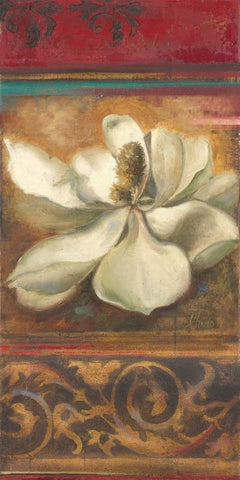 Red Eclecticism with Magnolia White Modern Wood Framed Art Print with Double Matting by Pinto, Patricia