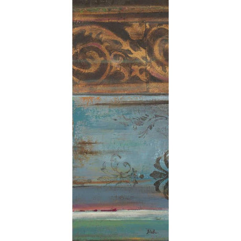 Blue Eclectic VI Gold Ornate Wood Framed Art Print with Double Matting by Pinto, Patricia