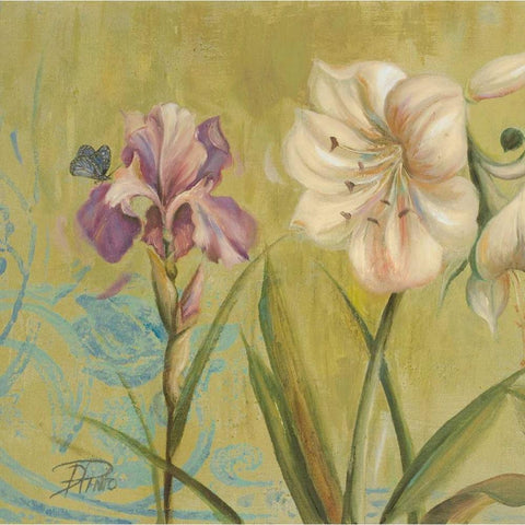 The Garden in Green I Black Modern Wood Framed Art Print by Pinto, Patricia