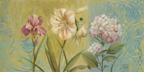 The Garden I Black Ornate Wood Framed Art Print with Double Matting by Pinto, Patricia