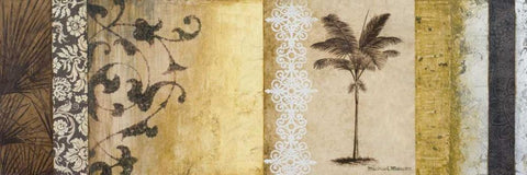 Decorative Palm I Black Ornate Wood Framed Art Print with Double Matting by Marcon, Michael