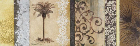 Decorative Palm II White Modern Wood Framed Art Print with Double Matting by Marcon, Michael