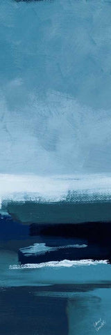 Blue Tranquility II White Modern Wood Framed Art Print with Double Matting by Loreth, Lanie