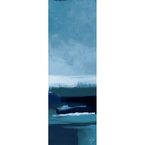 Blue Tranquility II White Modern Wood Framed Art Print by Loreth, Lanie