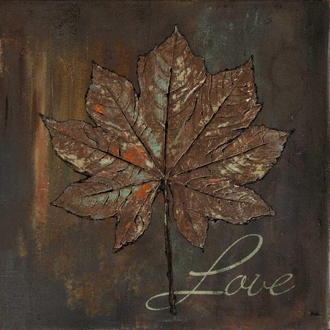 Maple Love Black Modern Wood Framed Art Print with Double Matting by Pinto, Patricia