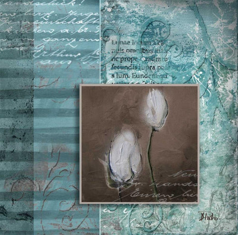 Illusion II White Modern Wood Framed Art Print with Double Matting by Pinto, Patricia