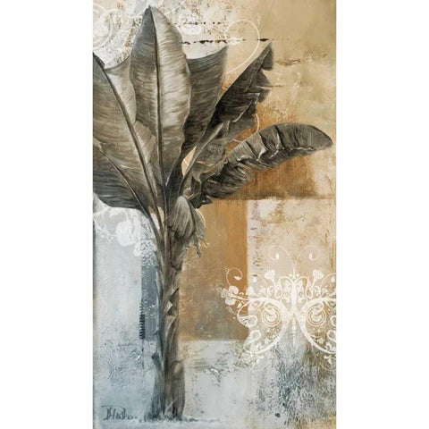 Palm and Ornament I Gold Ornate Wood Framed Art Print with Double Matting by Pinto, Patricia