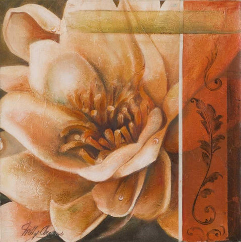 Flor de Loto I White Modern Wood Framed Art Print with Double Matting by Arenas, Nelly