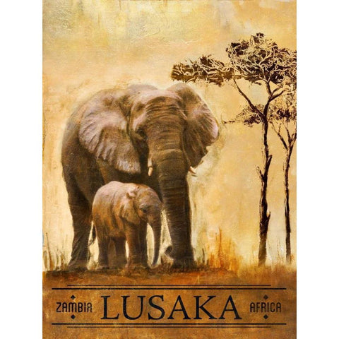 Lusaka Gold Ornate Wood Framed Art Print with Double Matting by Pinto, Patricia