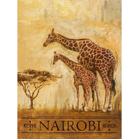 Nairobi Black Modern Wood Framed Art Print with Double Matting by Pinto, Patricia