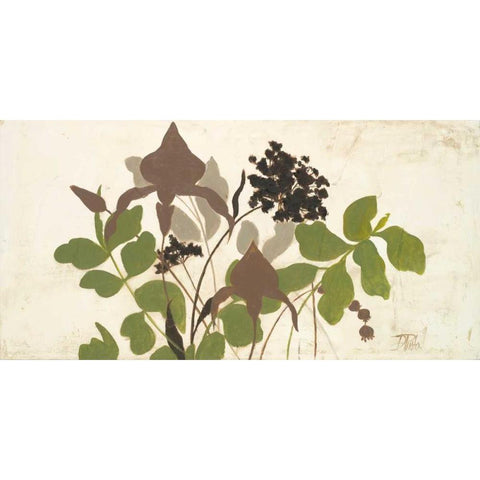 Spring Shadows I Black Modern Wood Framed Art Print with Double Matting by Pinto, Patricia