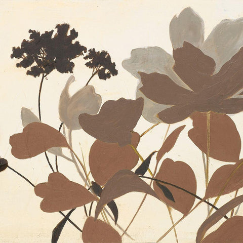 Spring Shadows in Taupe II Gold Ornate Wood Framed Art Print with Double Matting by Pinto, Patricia