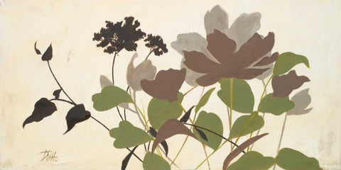 Spring Shadows II Black Ornate Wood Framed Art Print with Double Matting by Pinto, Patricia