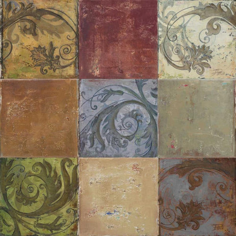 Moroccan Patch I Black Ornate Wood Framed Art Print with Double Matting by Pinto, Patricia