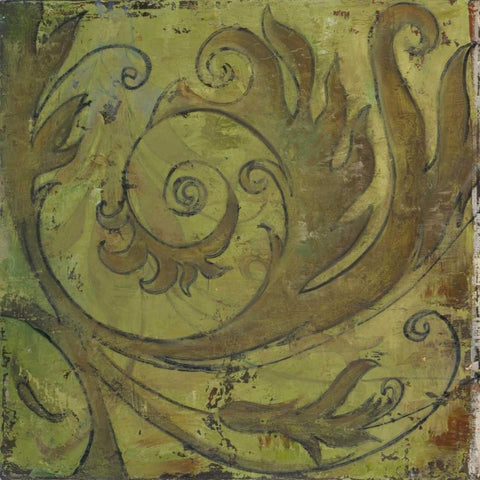 Moroccan Square I Gold Ornate Wood Framed Art Print with Double Matting by Pinto, Patricia